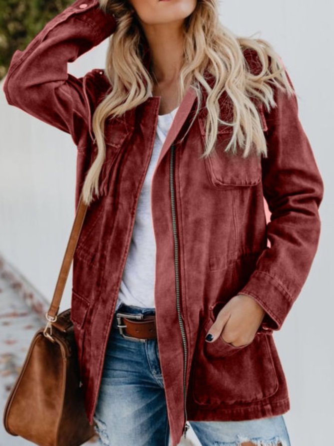 Casual Solid Long Sleeve Jacket