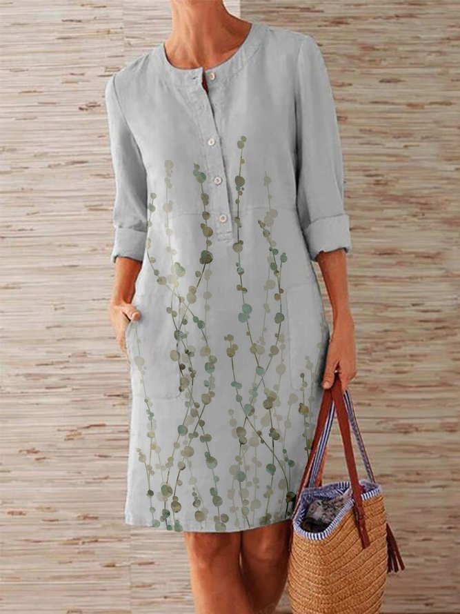 Floral Holiday Long Sleeve Dress