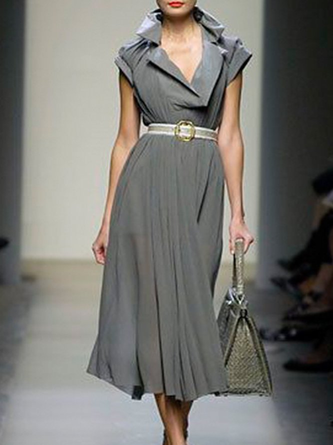 A-Line Daily Elegant Evening Midi Dress
