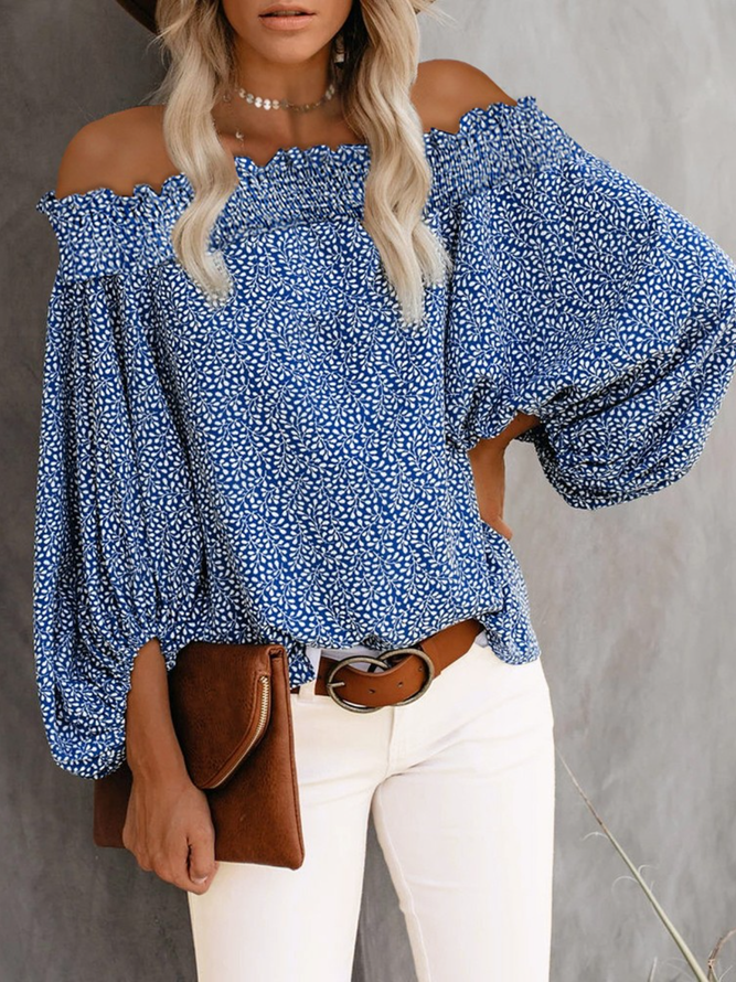 Holiday Cold Shoulder Long Sleeve Top