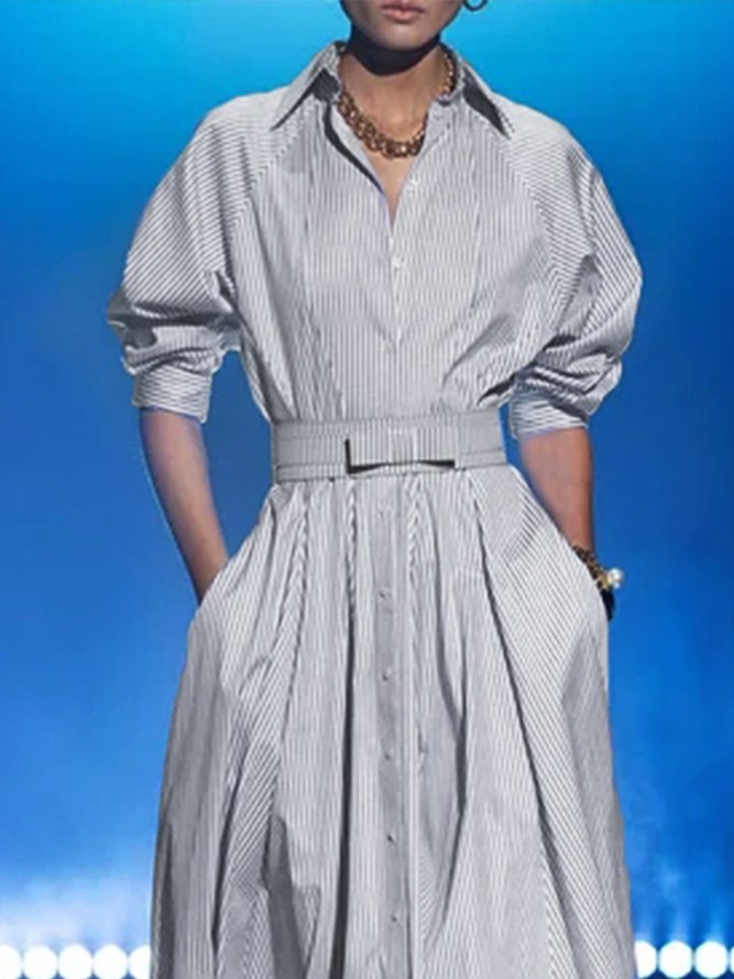 Pockets Elegant A-Line Maxi Dress