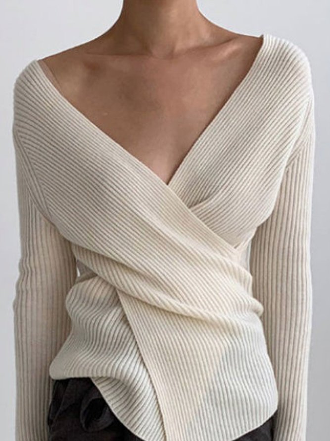Long Sleeve Cross Sweater