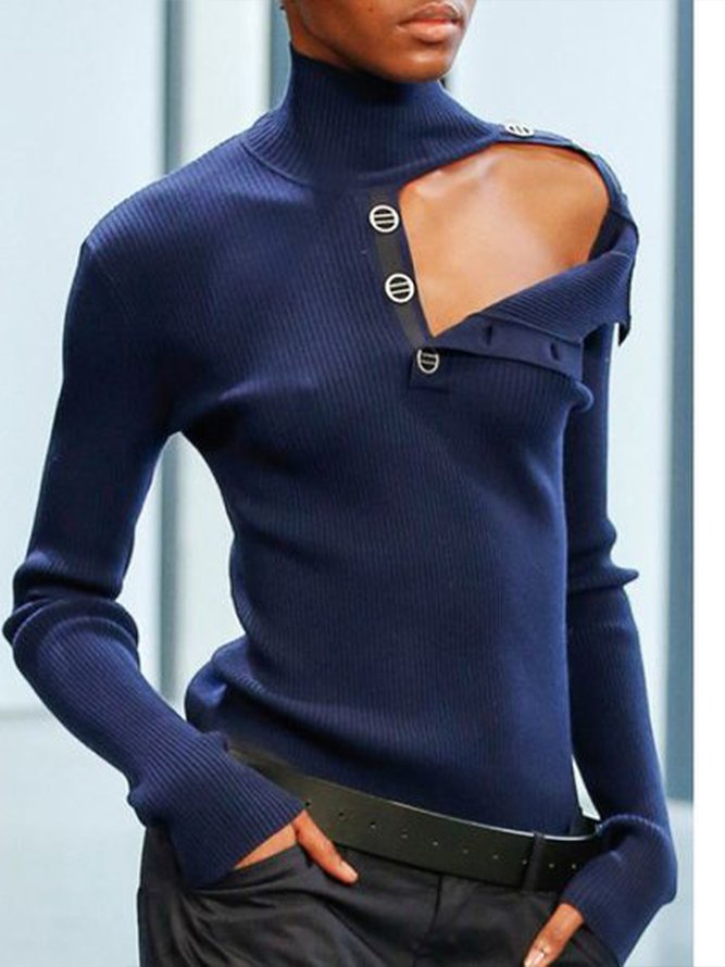 Elegant Buttoned  Daily Sweater