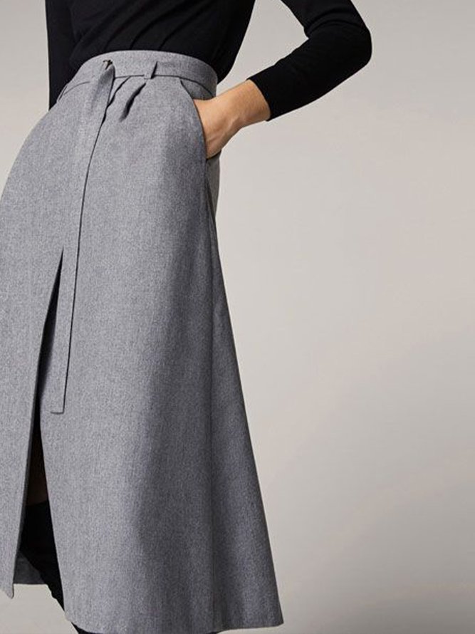 Elegant Solid  Formal Skirt