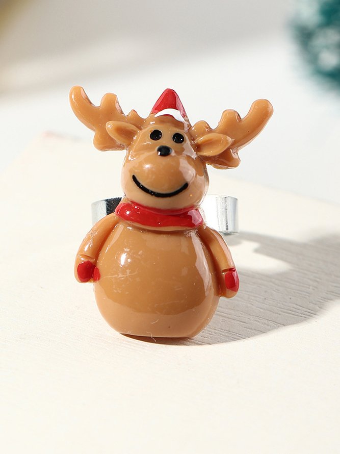Christmas Snowman Elk Santa Ring