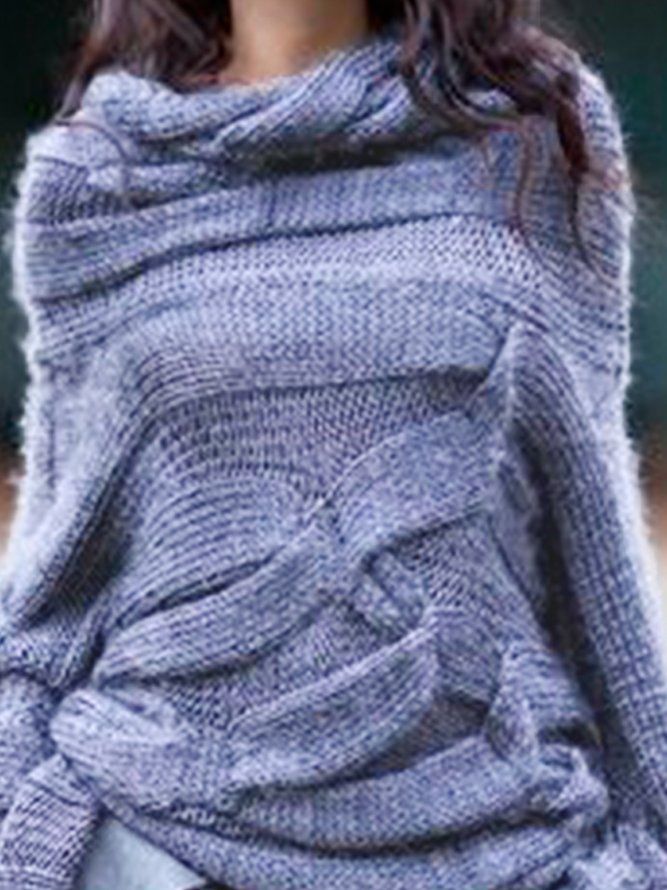 Turtleneck Sheath Long Sleeve Vintage Sweater