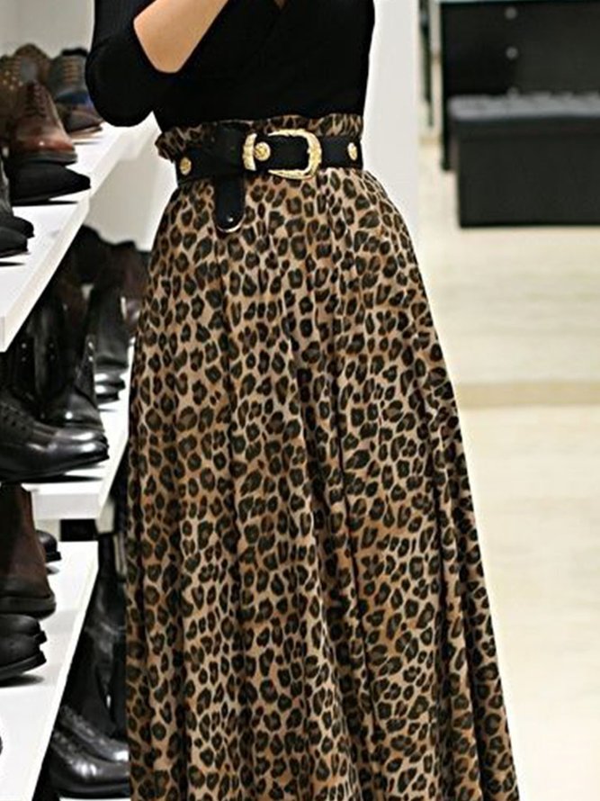 Leopard Vacation Daily Loosen Skirt