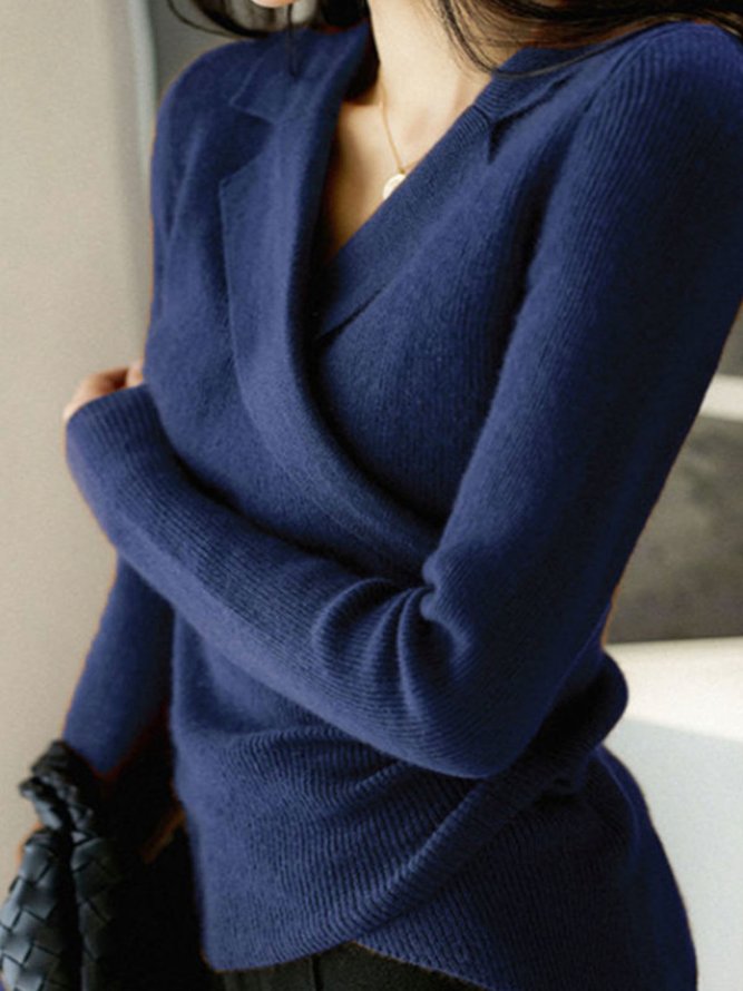 Long Sleeve High Stretch Elegant Sweater