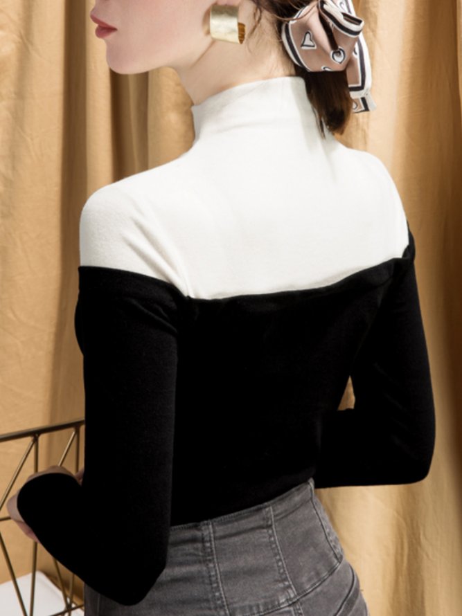 Long Sleeve Solid Skinny Lady Top
