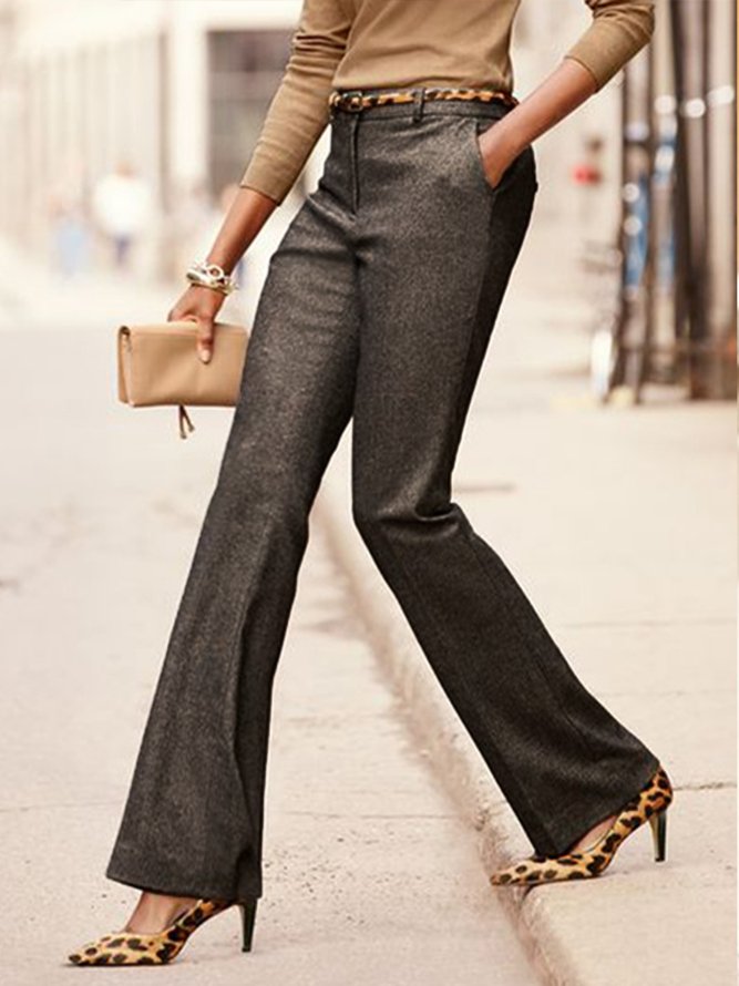 Work Formal Solid Tailored Pants
