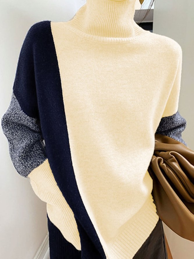 Long Sleeve Turtleneck Shift Sweater | stylewe