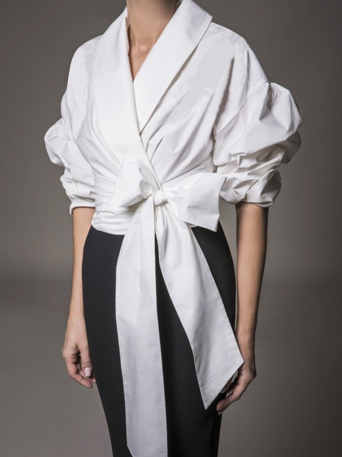 Spring Long sleeve Cotton Elegant Lightweight Tops | stylewe