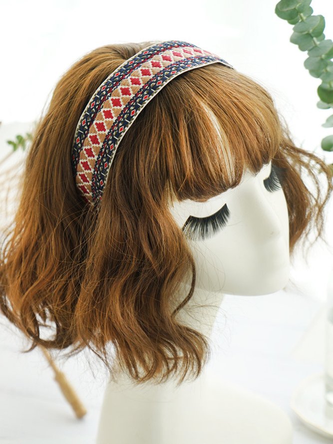 Boho Embroidered Headband Hair Hoop