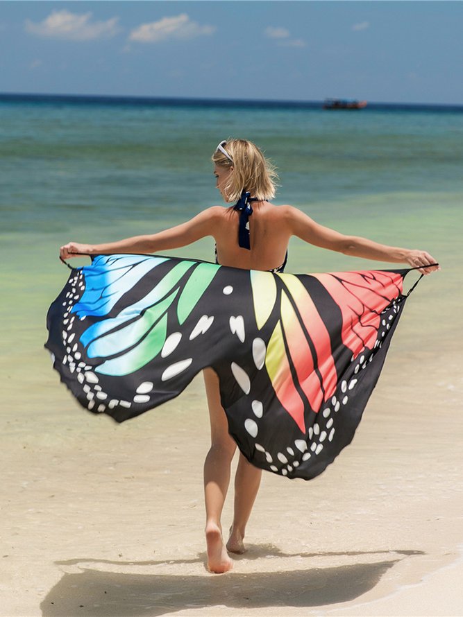 Sling Print Dress Beach Resort Dress Sexy Shawl Plus Size