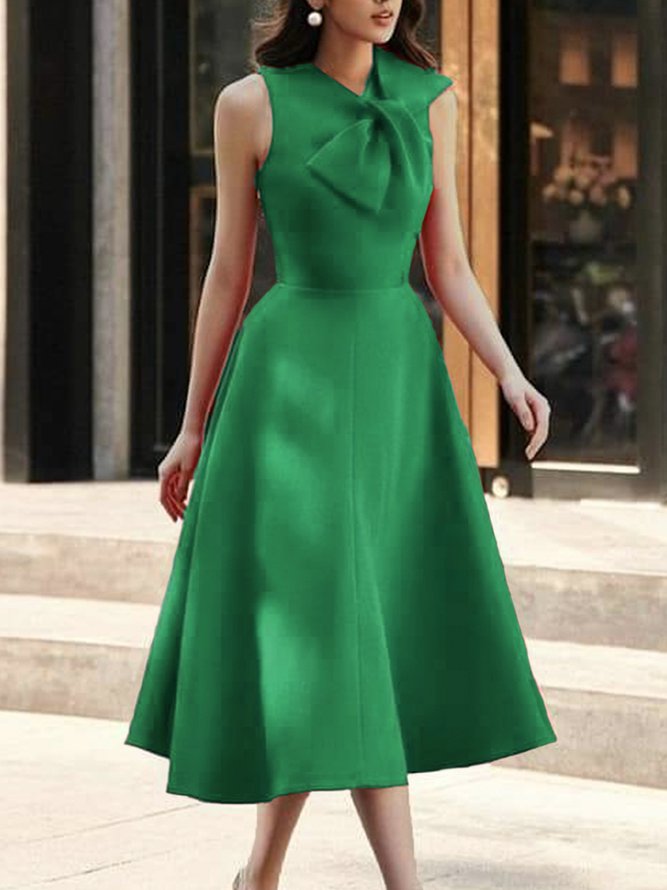 Regular Fit Elegant Sleeveless Midi Dress