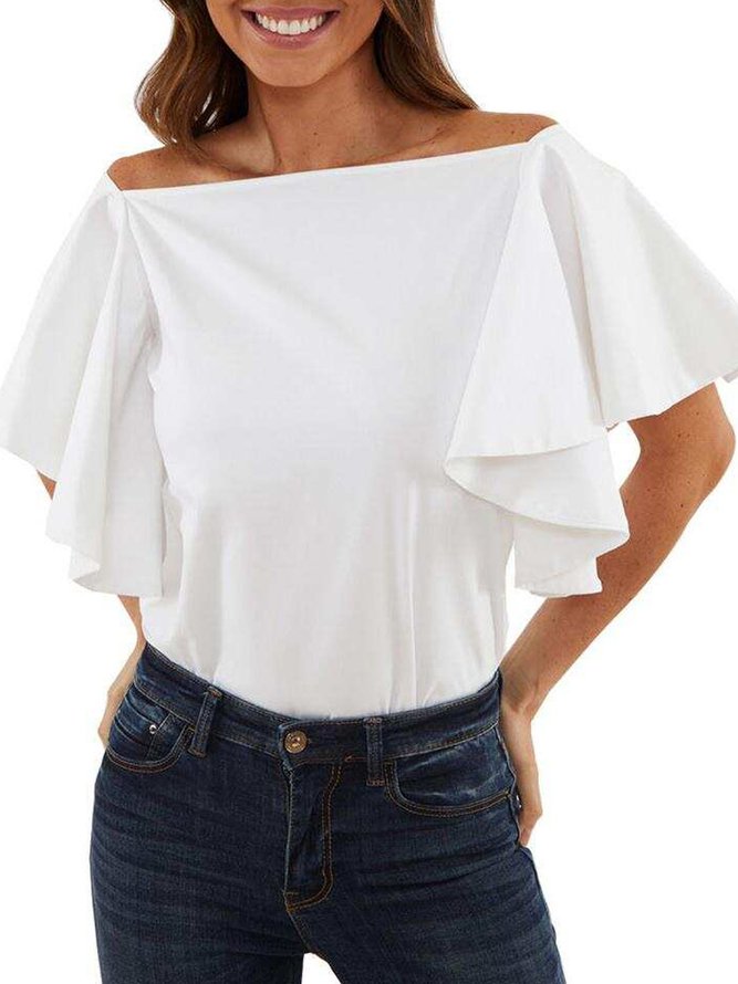 Fit Frill Sleeve Vacation  Top