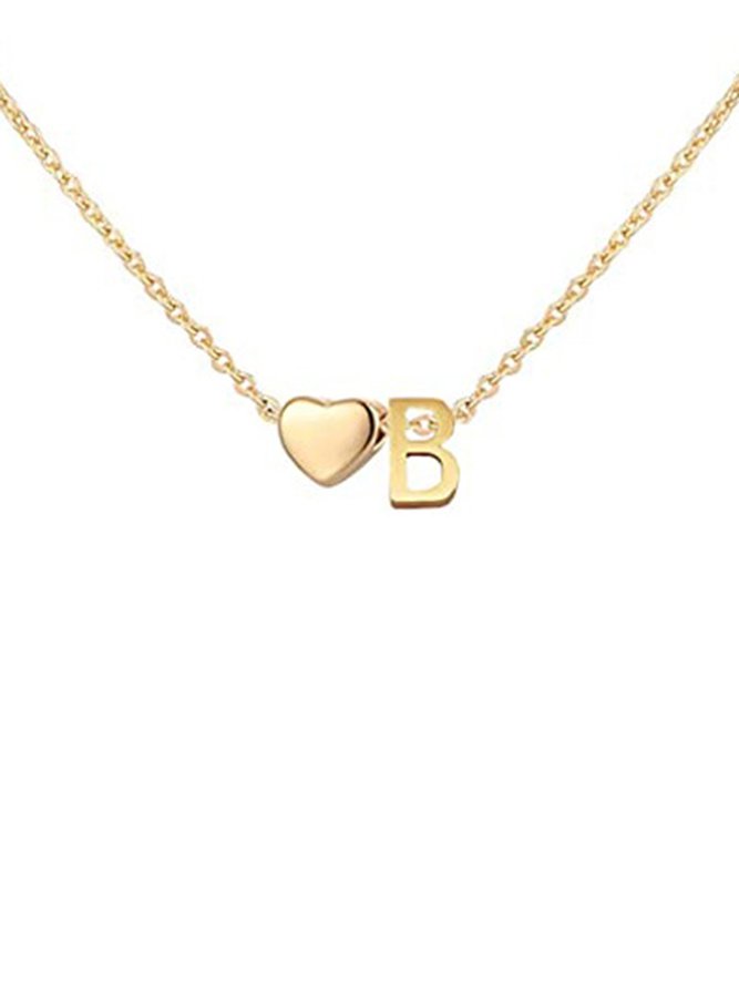 Love Single Layer Alphabet Necklace