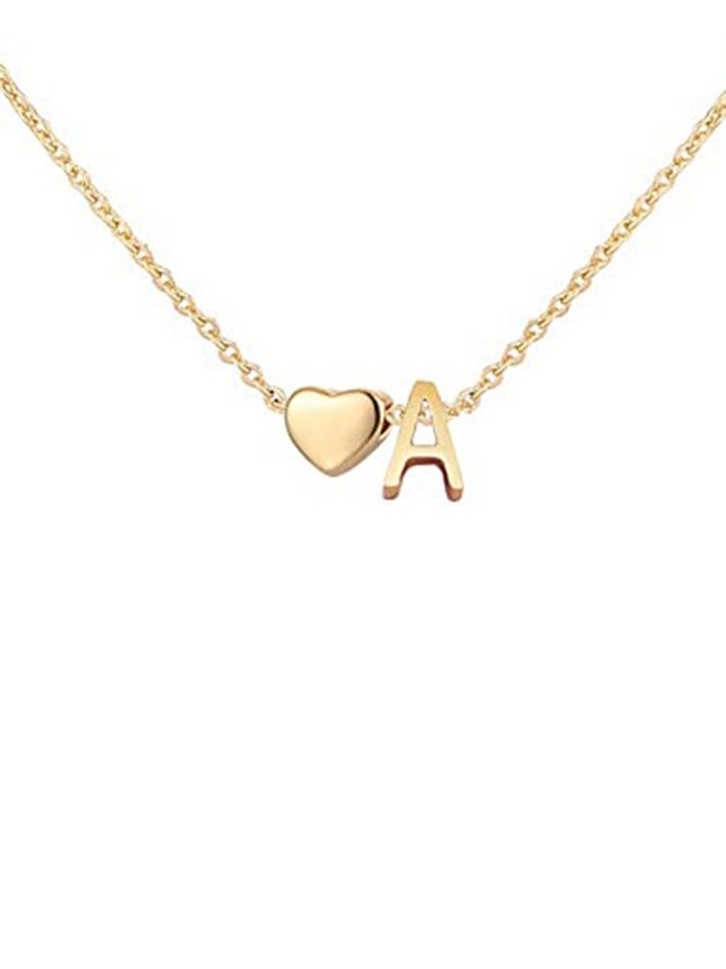 Love Single Layer Alphabet Necklace
