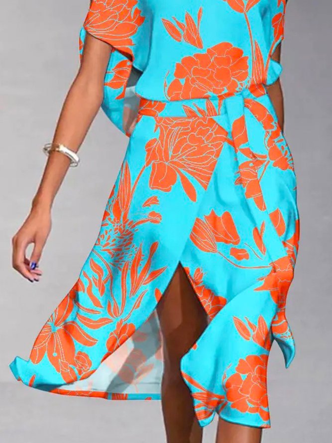 Vacation Off The Shoulder Printed Dress