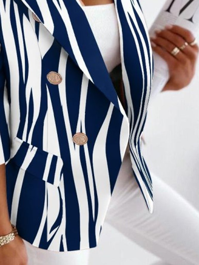 Urban Striped Long Sleeve Fit Blazer