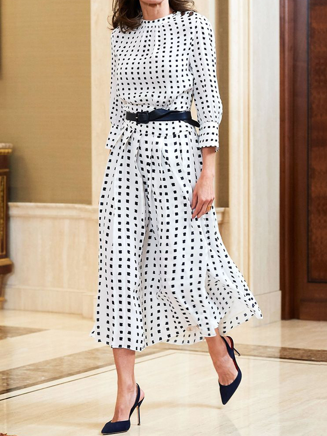 Autumn X-Line Long sleeve Elegant Stand Collar Daily Dresses