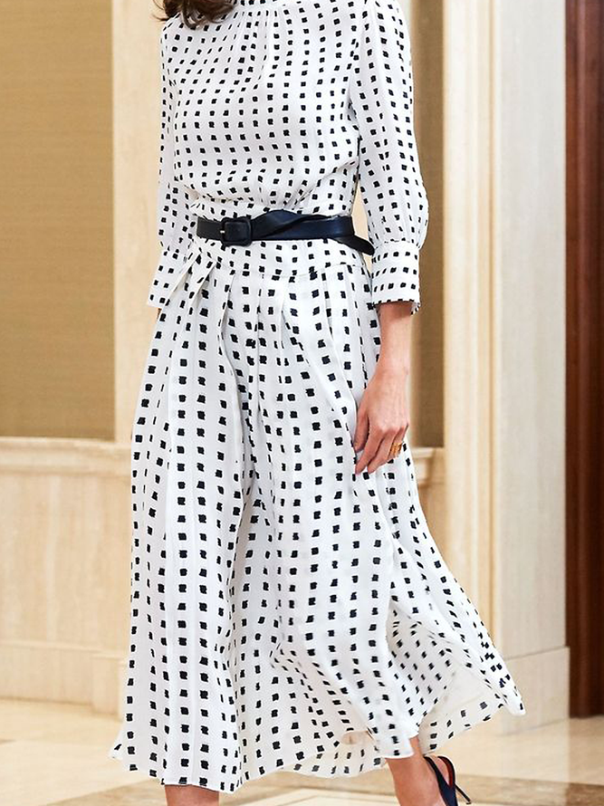 Autumn X-Line Long sleeve Elegant Stand Collar Daily Dresses