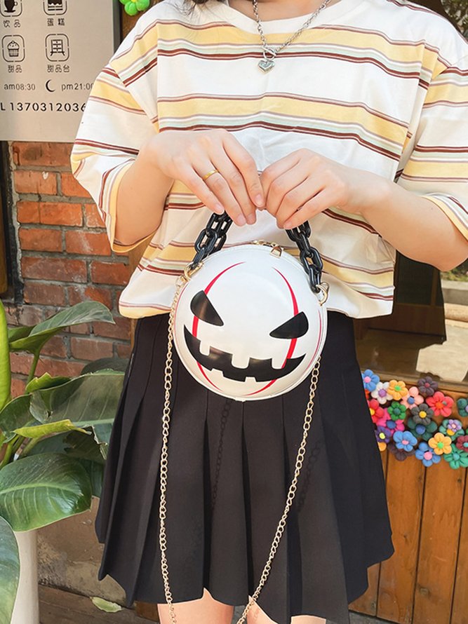 Funny Halloween Pumpkin Devil Acrylic Chain Messenger Bag
