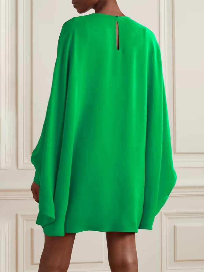 Loose Plain Simple Long Sleeve Mini Dress