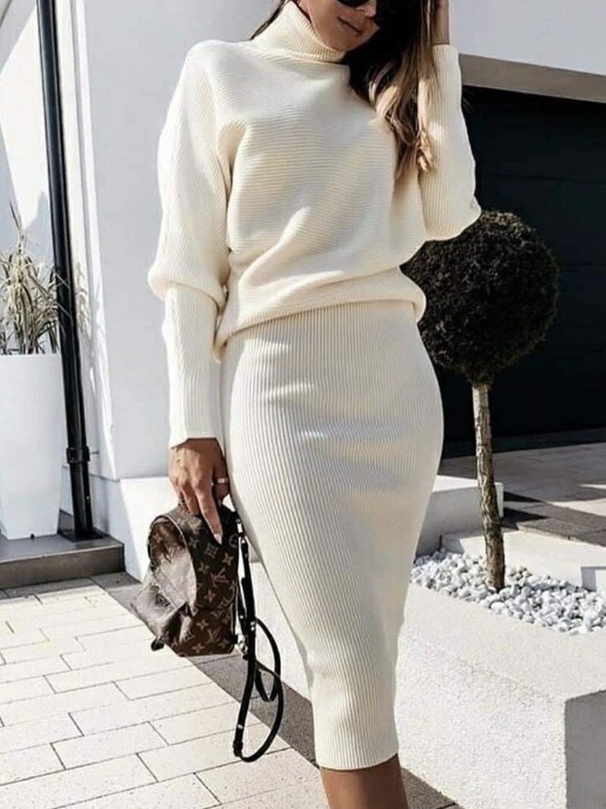 Long sleeve Plain Loosen Elegant Sweater