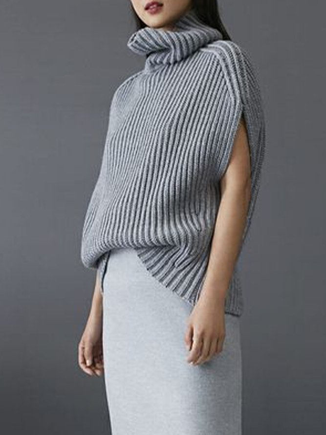 Turtleneck Cap sleeve Urban Loose Sweater