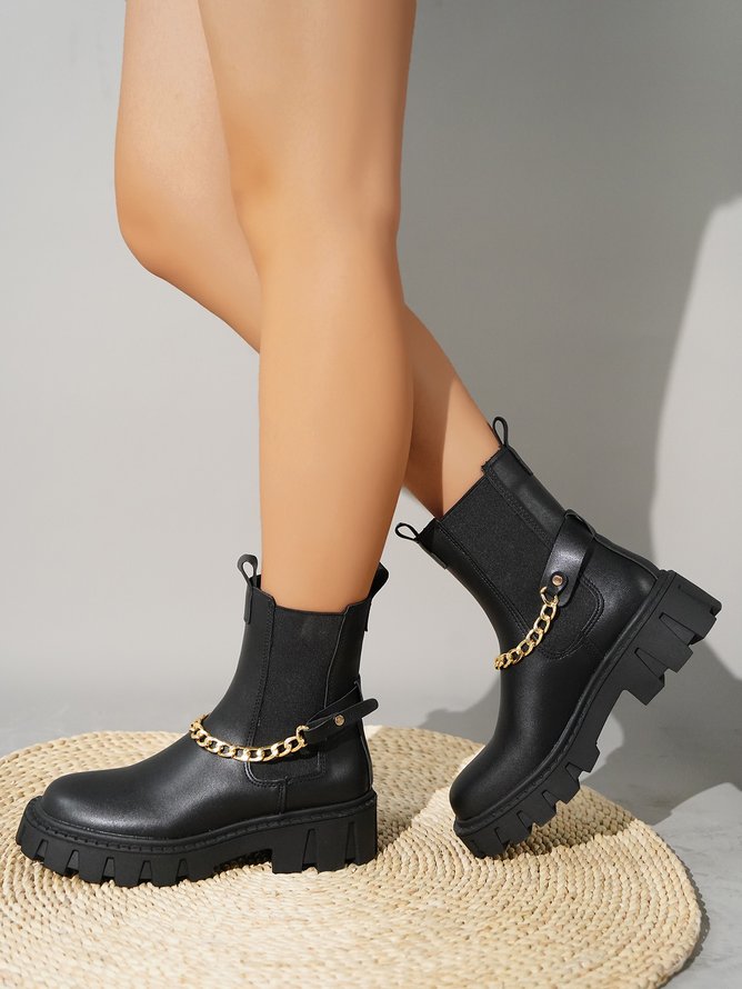 Platform Booster Chain Chelsea Boots