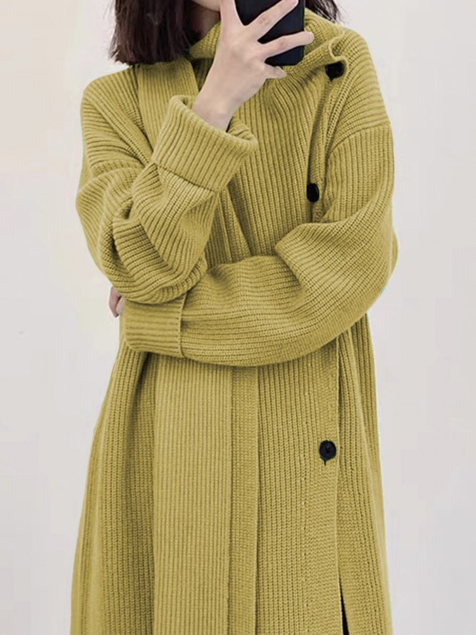 Simple Plain Long Sleeve Loosen Sweater