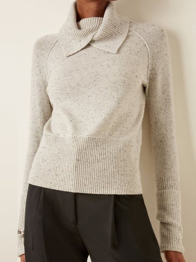 Long sleeve Regular Fit Plain Casual Sweater