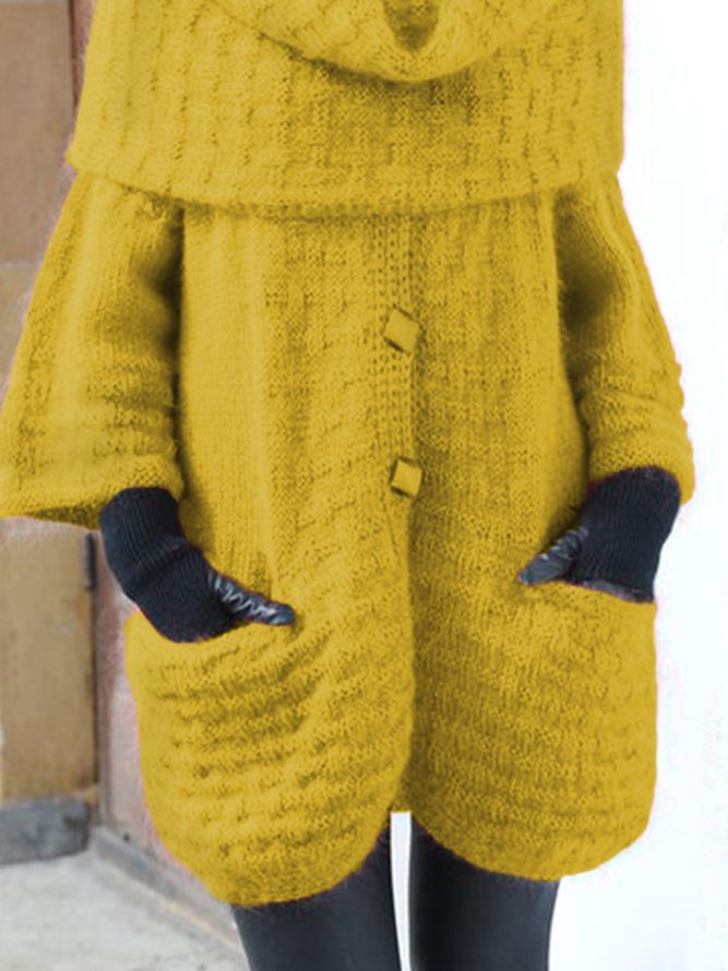 Urban Plain Turtleneck Sweater Coat
