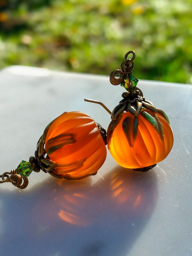 Casual Halloween Retro Pumpkin Earrings Funny Earrings
