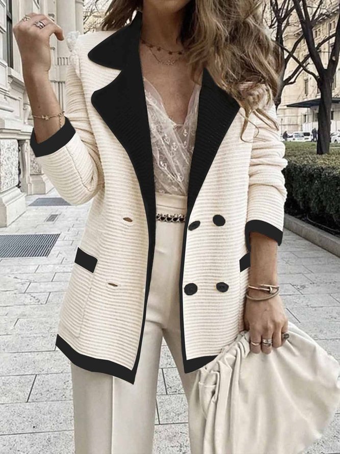 Lapel Collar Elegant Sweater Coat
