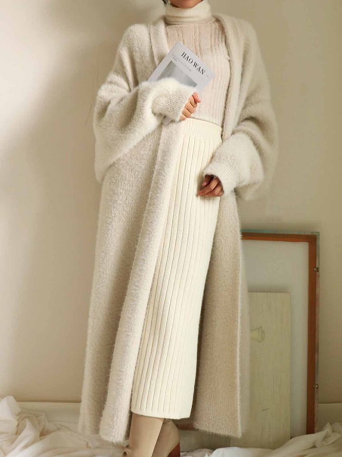 Elegant Loose Plain Simple Sweater Cardigan