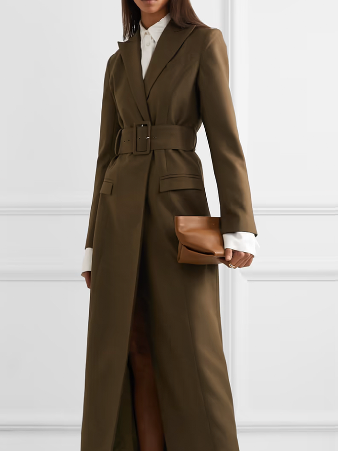 Urban Lapel Collar h: Long sleeve Regular Fit Plain Long Overcoat
