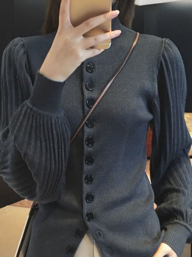 Turtleneck Regular Fit Elegant Sweater Coat