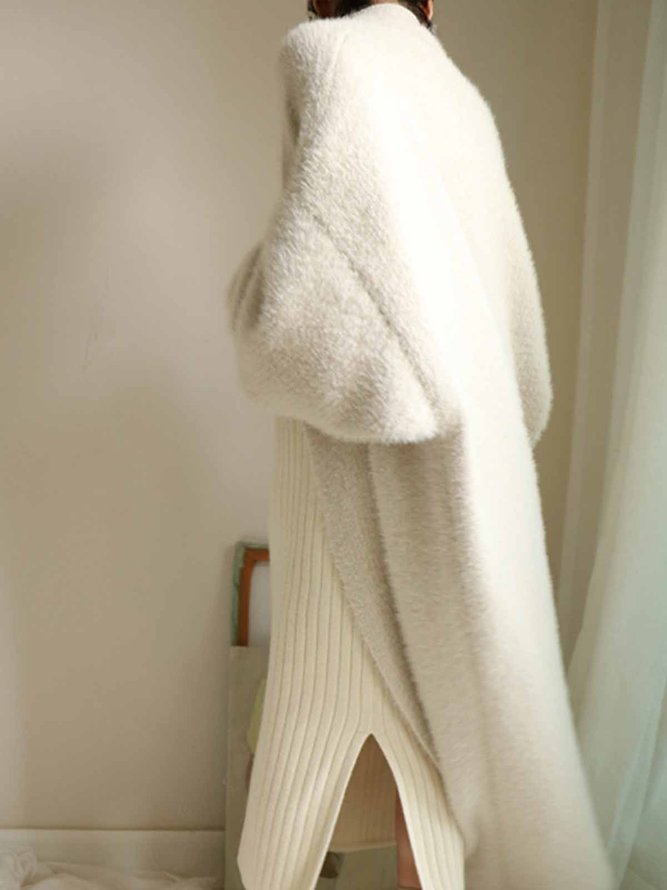 Elegant Loose Plain Simple Sweater Cardigan
