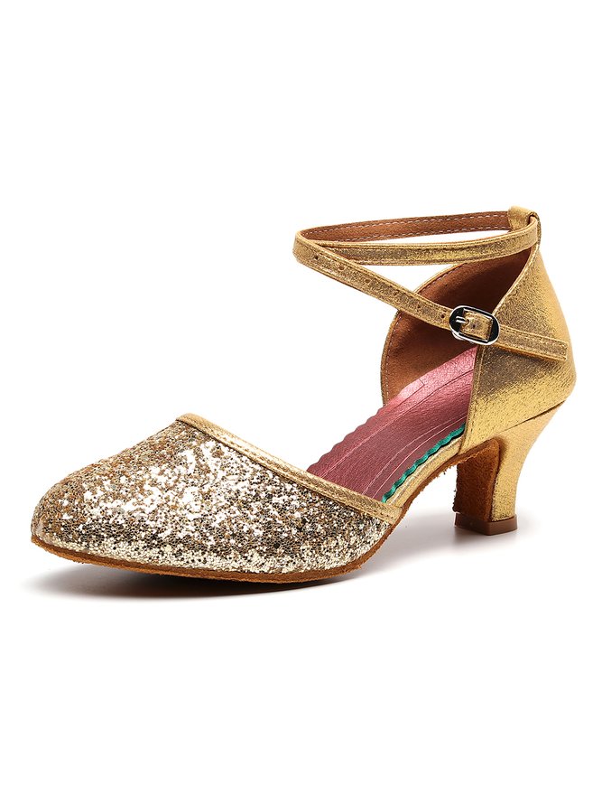 Glitter Horseshoe Heel Latin Dance Shoes