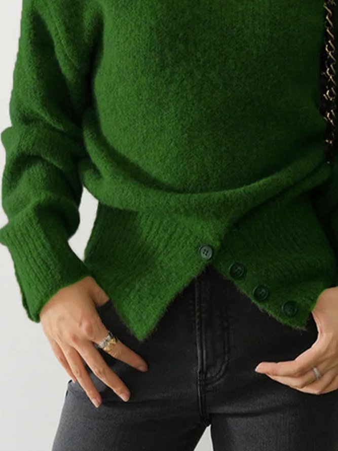 Urban Turtleneck Plain Long Sleeve Sweater