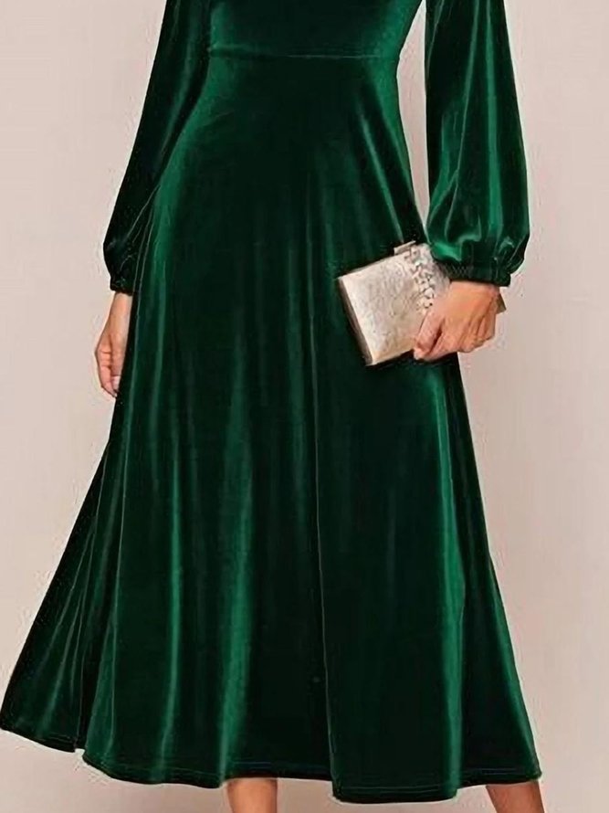 Plain Elegant Knitted Midi Wedding Dress