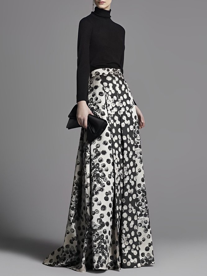 Abstract Polka Dots Elegant Regular Fit Skirt