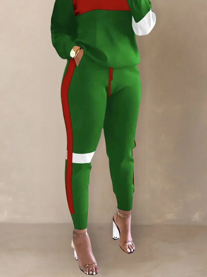 Urban Color Block Regular Fit Casual Pants stylewe