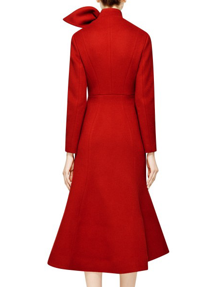Woolen Stand Collar Elegant Plain Dress
