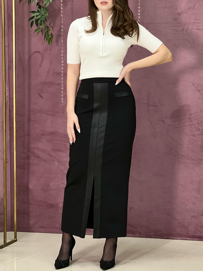 Long Elegant Regular Fit Plain Skirt