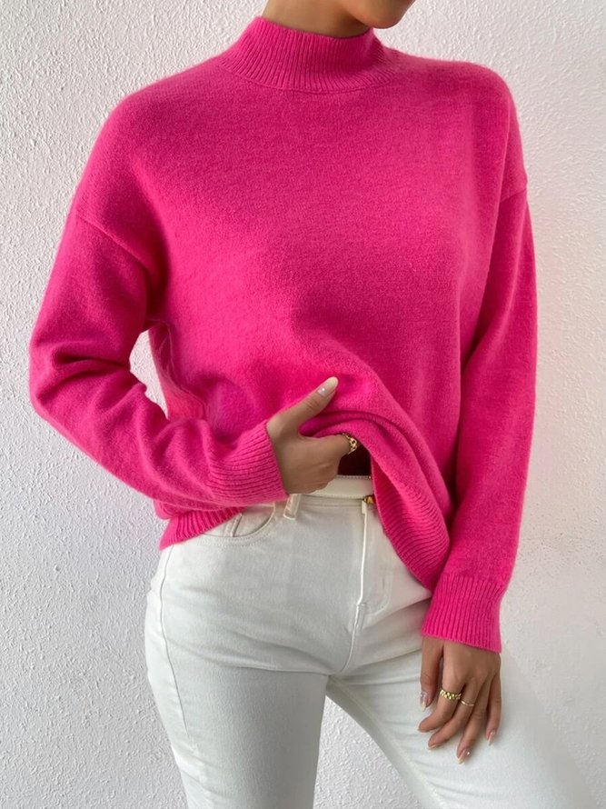 Long sleeve Elegant Half Turtleneck Regular Fit Sweater