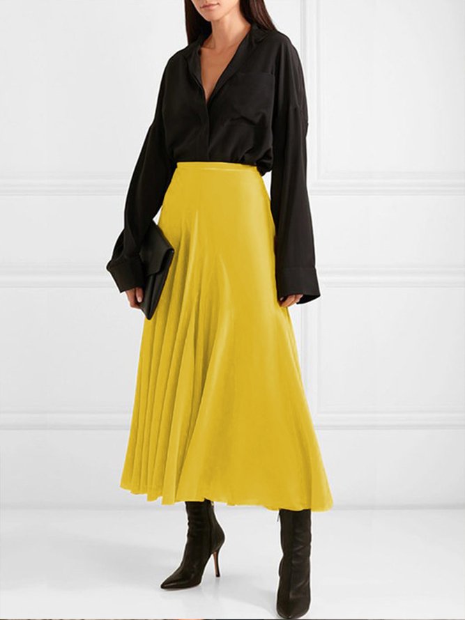 Elegant Plain A-Line Skirt
