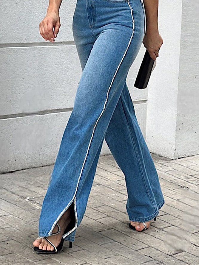Urban Loose Long Straight Plain Jeans